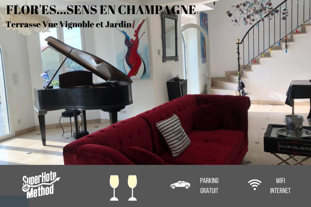 Vila Floressens En Champagne Terrasse Privative Sur Le Vignoble Fleury-la-Riviere Exteriér fotografie